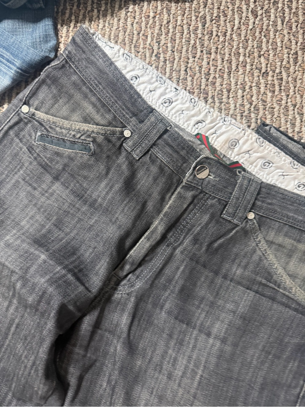Men's Washed Charcoal Straight Jeans - Casual Everyday Style